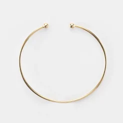 Bracelet jonc ouvert boules plaqué or