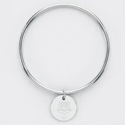 Bracelet jonc personnalisé médaille gravée acier 20 mm - HappyBulle x Barbapapa