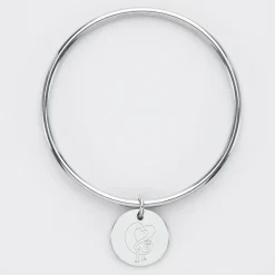 Bracelet jonc personnalisé médaille gravée acier 20 mm - HappyBulle x Barbapapa