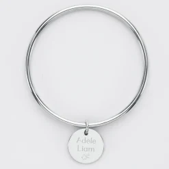 Bracelet jonc personnalisé médaille gravée acier 20 mm