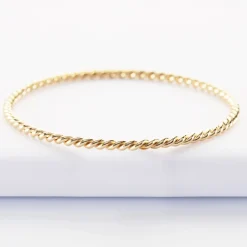 Bracelet jonc torsadé plaqué or