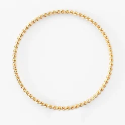 Bracelet jonc torsadé plaqué or