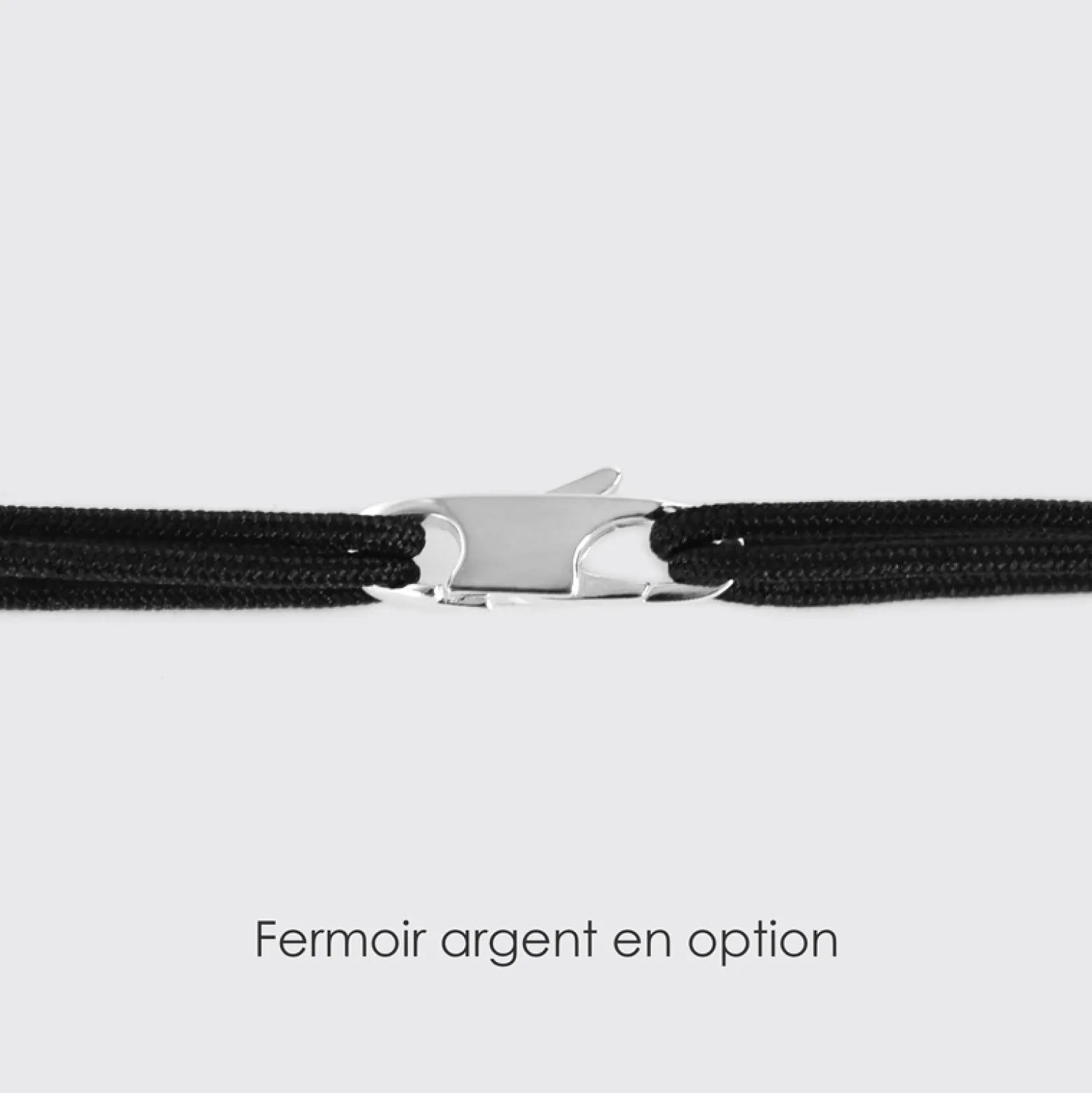 Bracelet Marié personnalisé cordon doublé médaille gravée argent 2 trous 20 mm