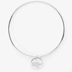 Bracelet Mariée personnalisé jonc argent médaille gravée 15 mm