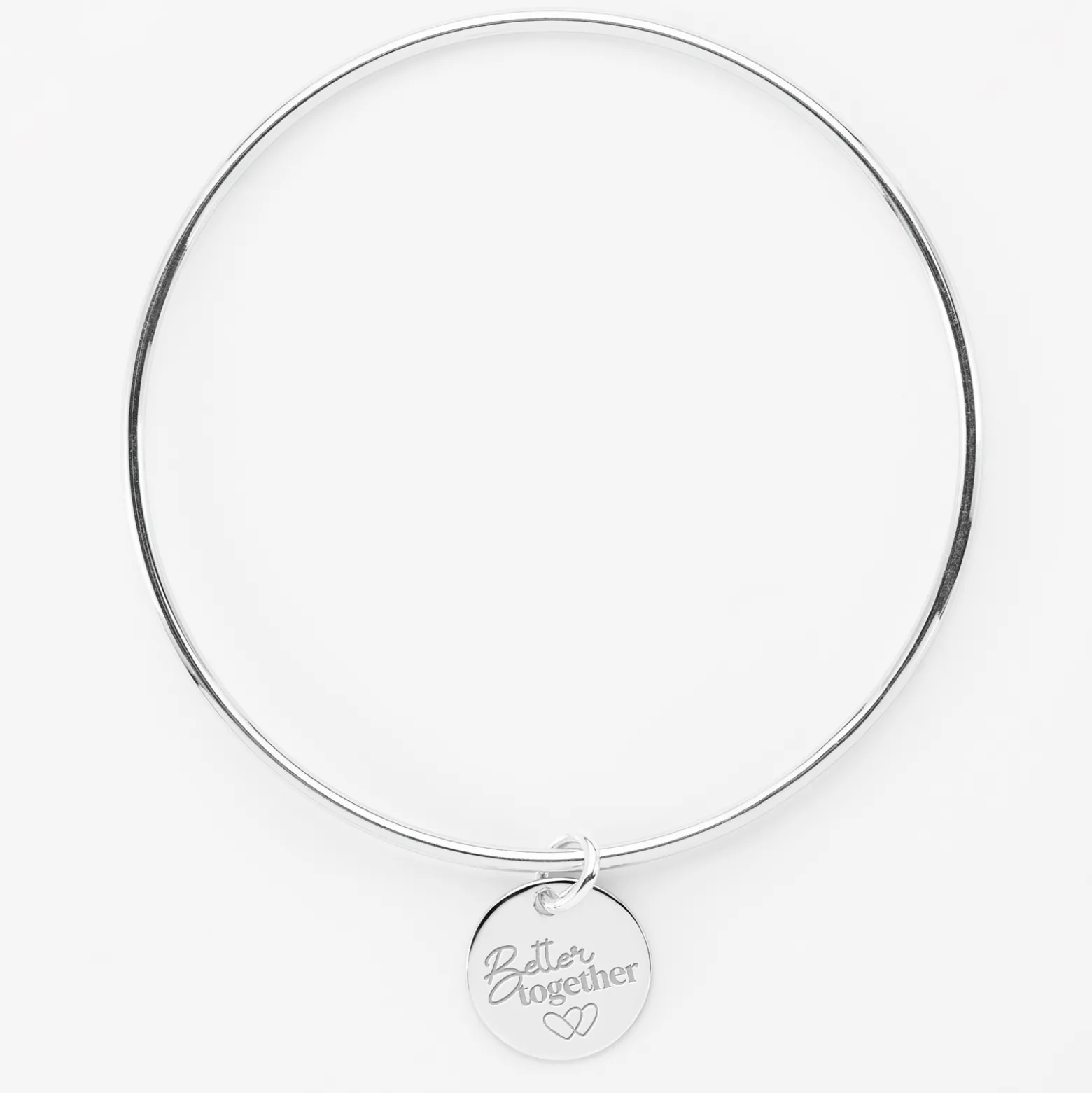 Bracelet Mariée personnalisé jonc argent médaille gravée 15 mm
