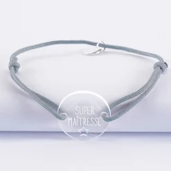 Bracelet médaille gravée acrylique ronde 21 mm - Edition spéciale "Super maîtresse"