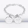 Bracelet personnalisé 2 charms gravés argent 17mm
