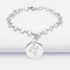 Bracelet personnalisé 1 charm gravé argent 17mm