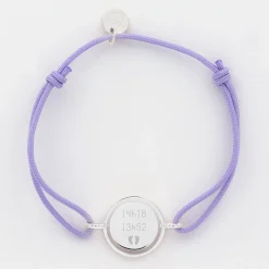 Bracelet personnalisé cordon médaille réversible Eternelle gravée argent 2 trous 16 mm