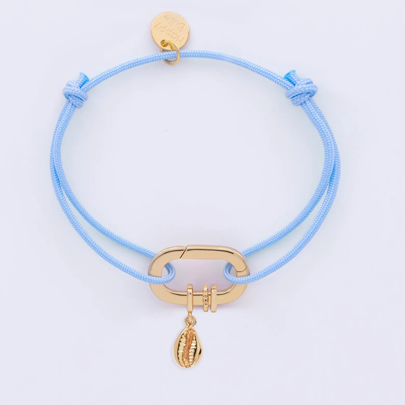 Bracelet personnalisé cordon collection Chapitre mousqueton 11x19 mm plaqué or - à composer