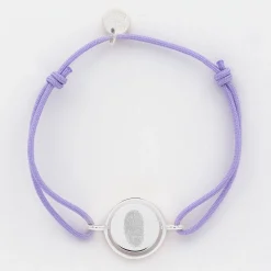 Bracelet personnalisé cordon médaille réversible Eternelle gravée argent 2 trous 16 mm - HappyBulle x Capucine