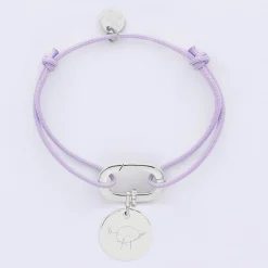 Bracelet personnalisé cordon collection Chapitre mousqueton 11x19 mm argent - à composer