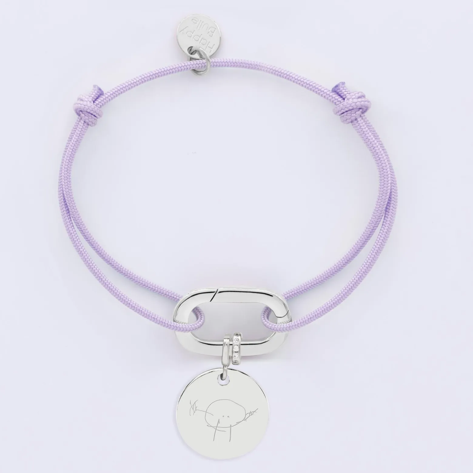 Bracelet personnalisé cordon collection Chapitre mousqueton 11x19 mm argent - à composer