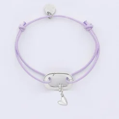 Bracelet personnalisé cordon collection Chapitre mousqueton 11x19 mm argent - à composer