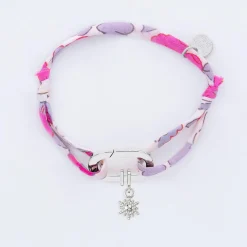 Bracelet personnalisé cordon Liberty collection Chapitre mousqueton 11x19 mm argent - à composer