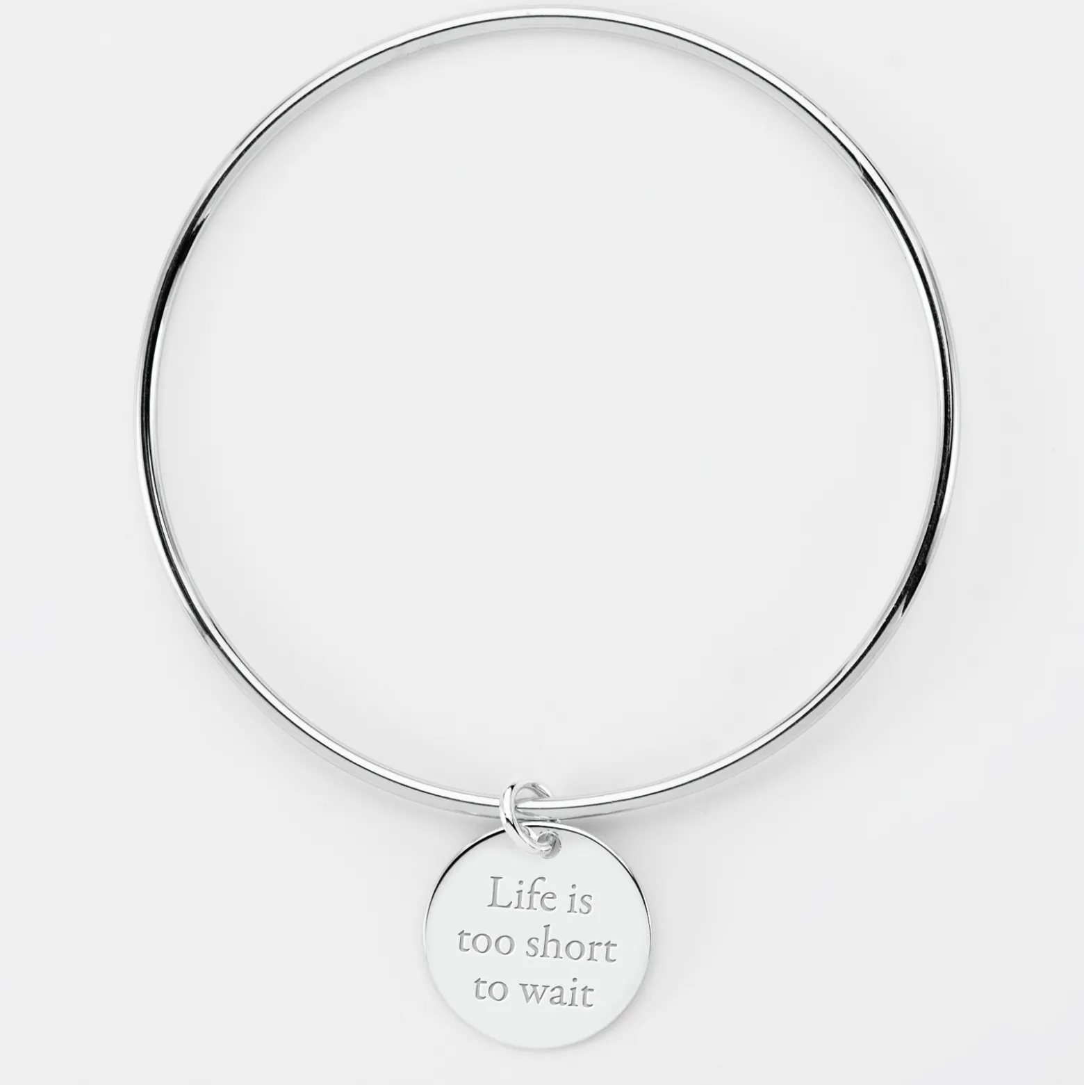 Bracelet personnalisé jonc argent médaille gravée 19 mm