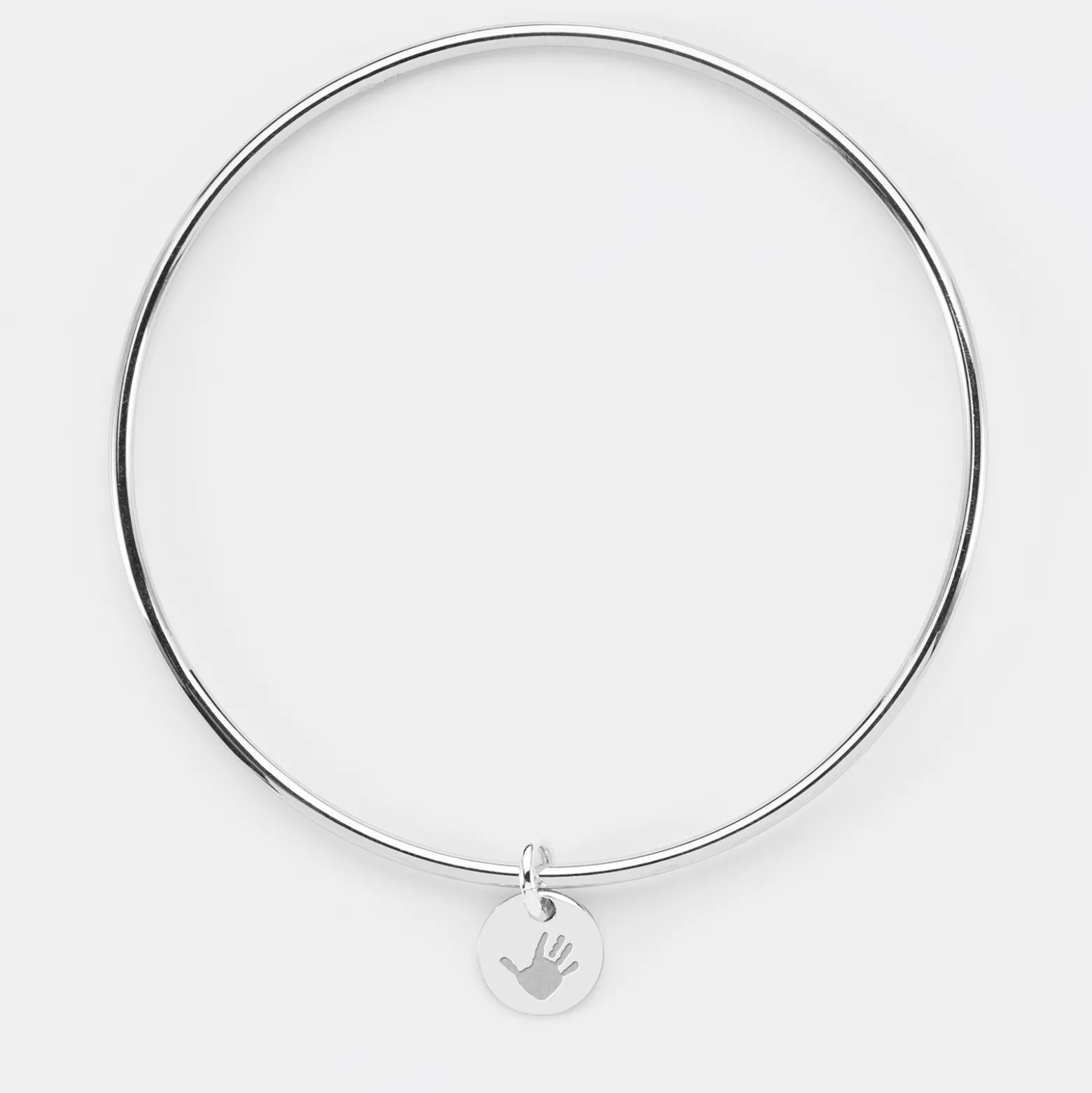 Bracelet personnalisé jonc argent médaille gravée initiale 10 mm