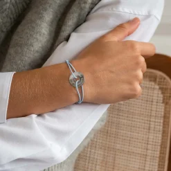 Bracelet personnalisé médaille gravée argent cible 20mm - Nos petits imparfaits