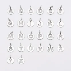 Bracelet personnalisé médaille lettre initiale argent 11mm