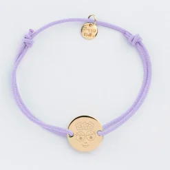 Bracelet personnalisé médaille gravée plaqué or 2 trous 15mm - Happybulle x Barbapapa