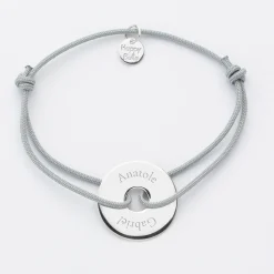Bracelet personnalisé médaille gravée argent cible 20mm