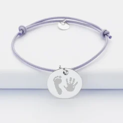 Bracelet personnalisé médaille gravée argent dormeuse 19mm