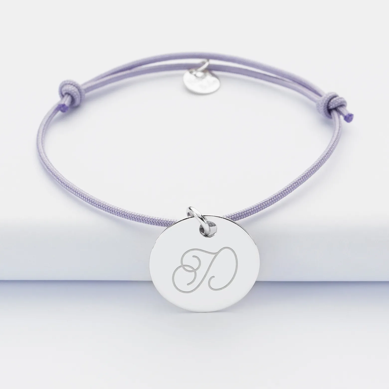 Bracelet personnalisé médaille gravée argent dormeuse 19mm
