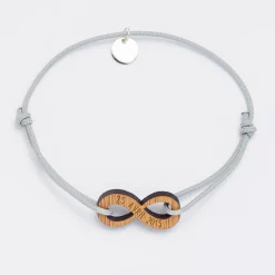 Bracelet personnalisé médaille gravée bois infini 24 mm