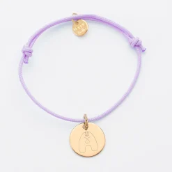 Bracelet personnalisé médaille gravée plaqué or dormeuse 15 mm - Happybulle x Barbapapa