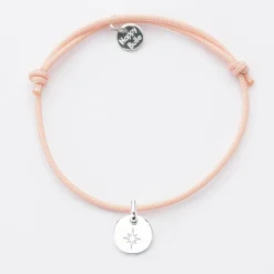 Bracelet personnalisé médaille gravée initiale argent 10mm