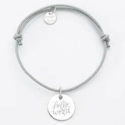 Bracelet personnalisé médaille gravée argent dormeuse 15mm - édition spéciale "Citations" -Nos petits imparfaits