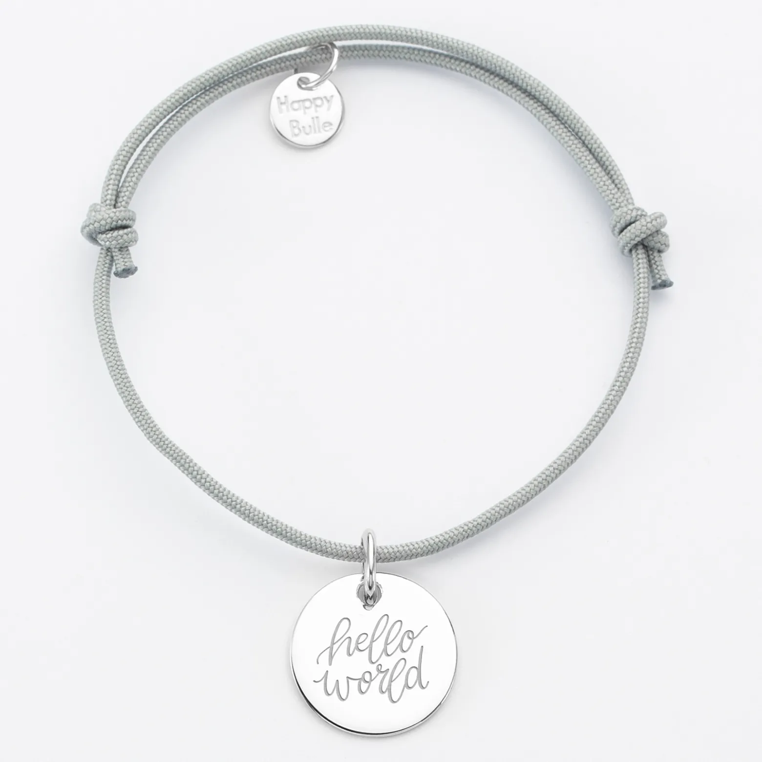 Bracelet personnalisé médaille gravée argent dormeuse 15mm - édition spéciale "Citations" -Nos petits imparfaits