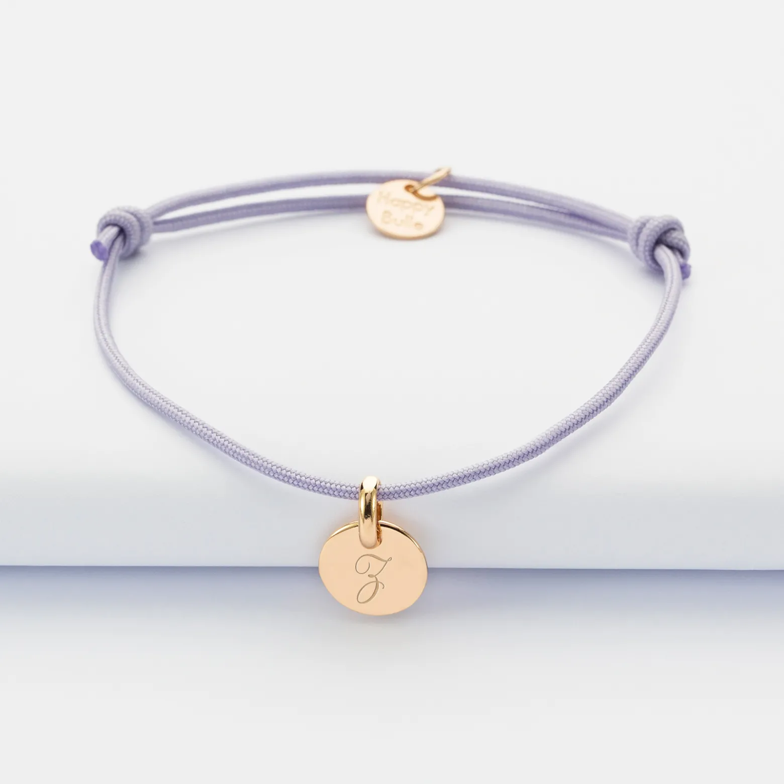 Bracelet personnalisé médaille gravée plaqué or 10 mm