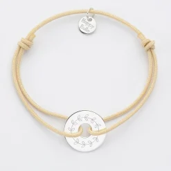 Bracelet personnalisé médaille gravée argent cible 16 mm