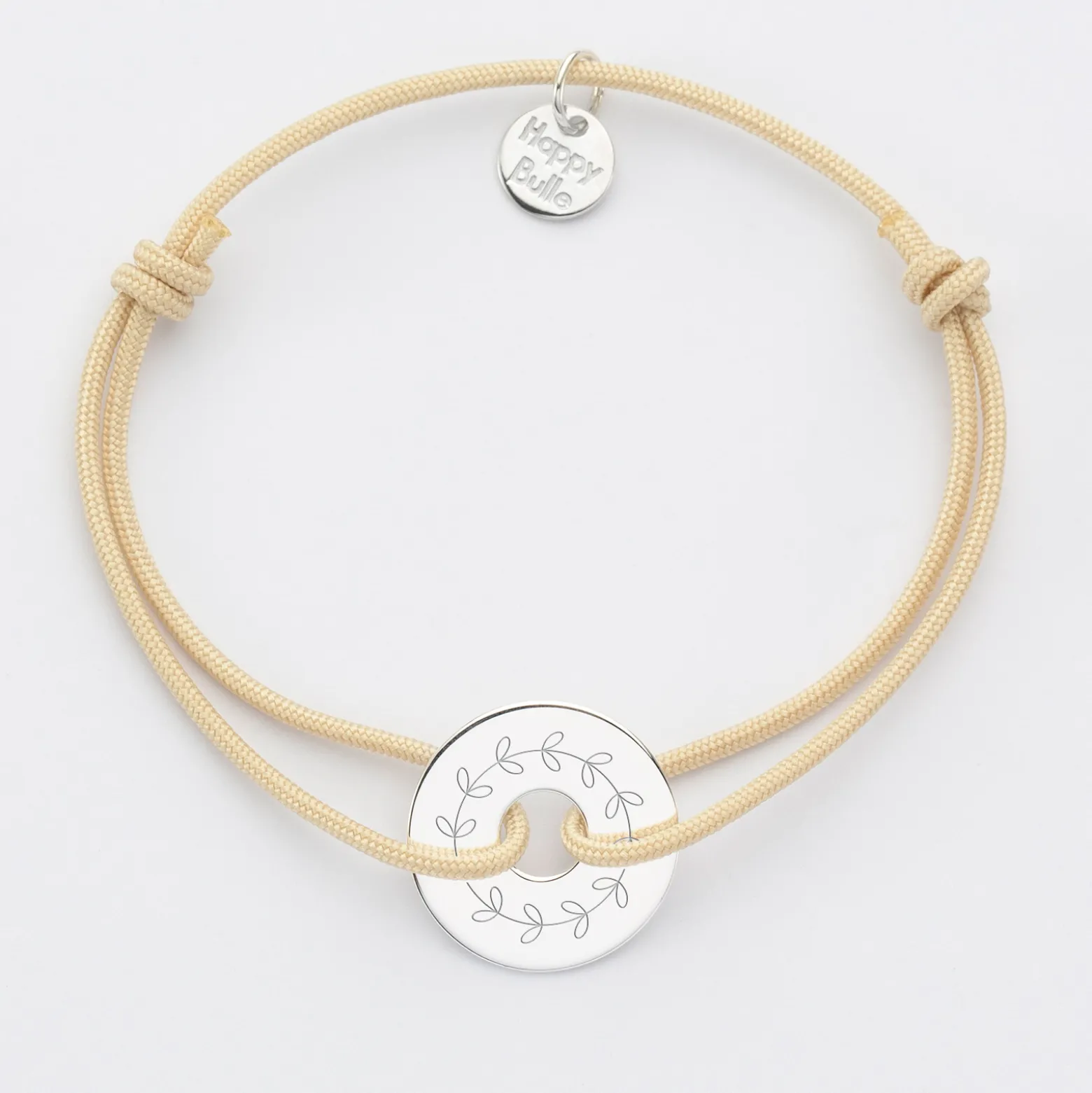 Bracelet personnalisé médaille gravée argent cible 16 mm