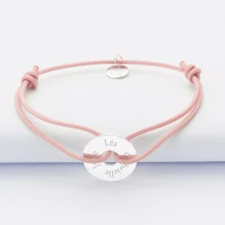 Bracelet personnalisé médaille gravée argent cible 16 mm