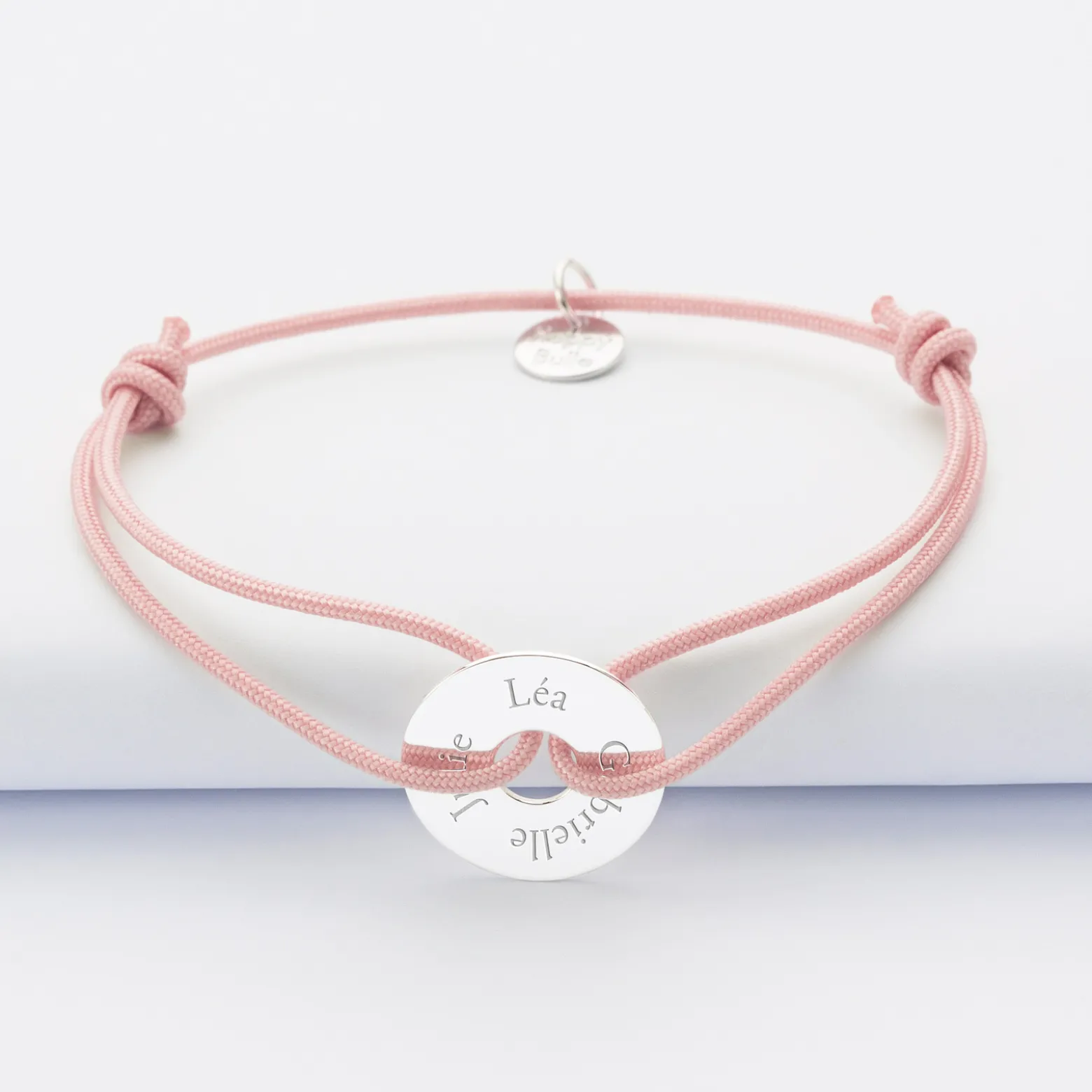 Bracelet personnalisé médaille gravée argent cible 16 mm