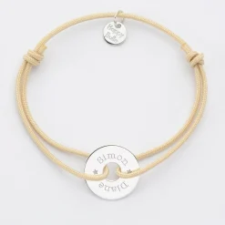 Bracelet personnalisé médaille gravée argent cible 16 mm
