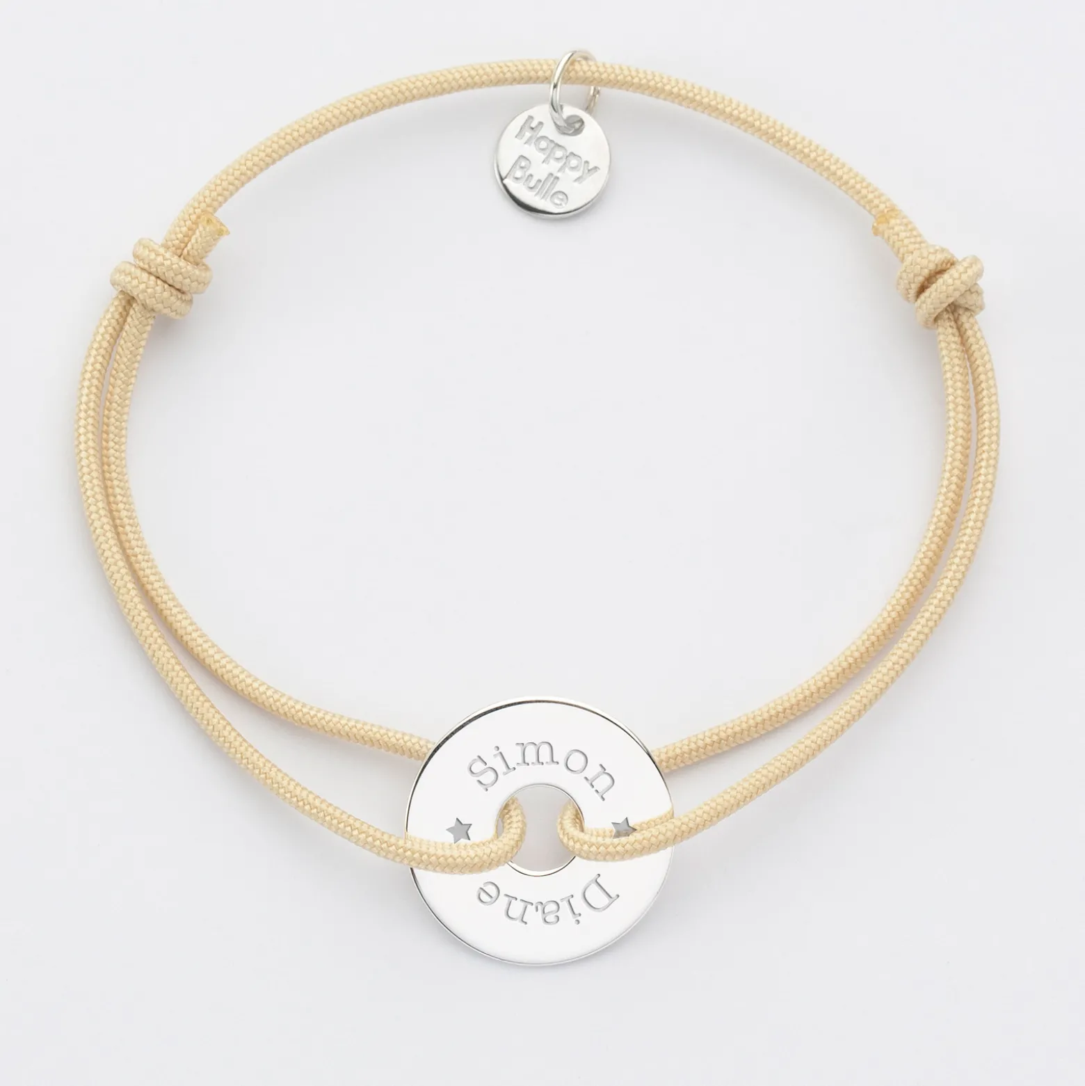 Bracelet personnalisé médaille gravée argent cible 16 mm