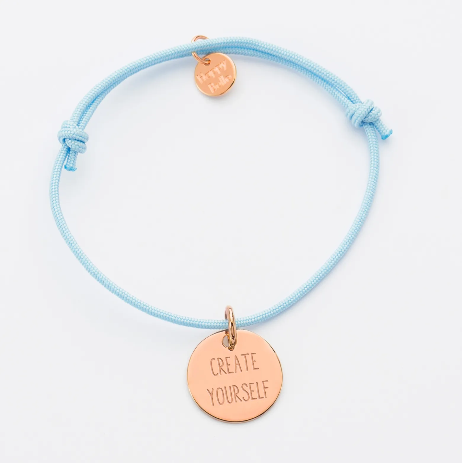Bracelet personnalisé médaille gravée plaqué or rose 15 mm
