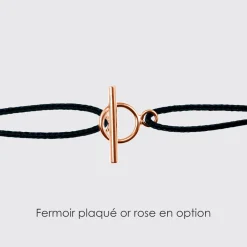 Bracelet personnalisé médaille gravée plaqué or rose 15 mm