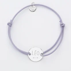 Bracelet personnalisé médaille gravée argent 2 trous 15mm - Nos petits imparfaits