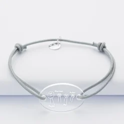 Bracelet personnalisé médaille gravée acrylique ovale 25x17 mm