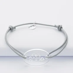 Bracelet personnalisé médaille gravée acrylique ovale 25x17 mm