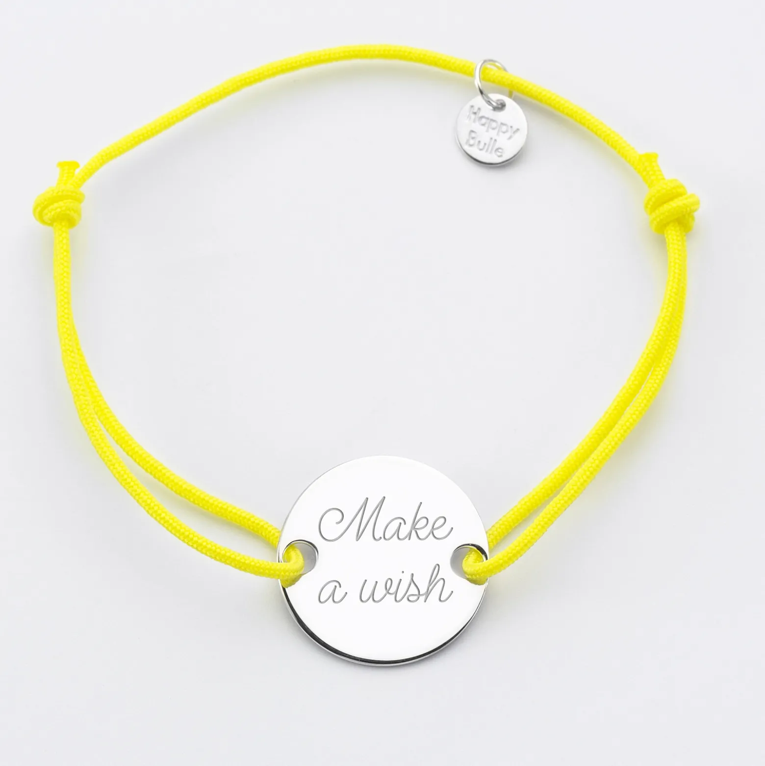 Bracelet personnalisé médaille gravée argent 2 trous 20mm