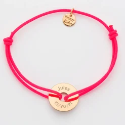 Bracelet personnalisé médaille gravée plaqué or cible 16mm