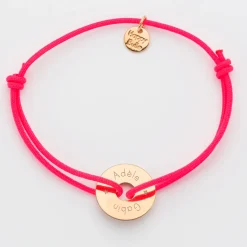 Bracelet personnalisé médaille gravée plaqué or cible 16mm
