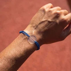 Bracelet personnalisé médaille gravée acrylique ronde 2 trous 21mm