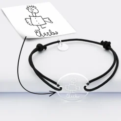 Bracelet personnalisé médaille gravée acrylique ronde 2 trous 21mm
