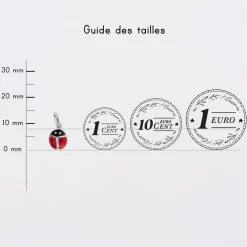 Breloque coccinelle email et argent 8 mm